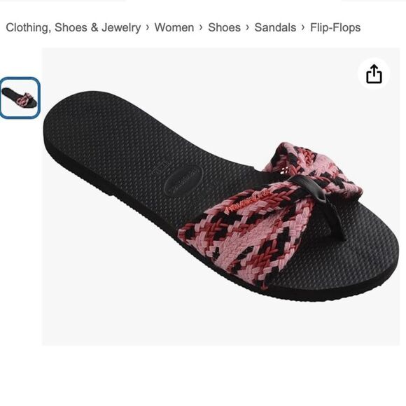 Havaianas You St. Tropez Mesh Flip Flop Sandal Black 35/36 Brazil #21 - Picture 1 of 7